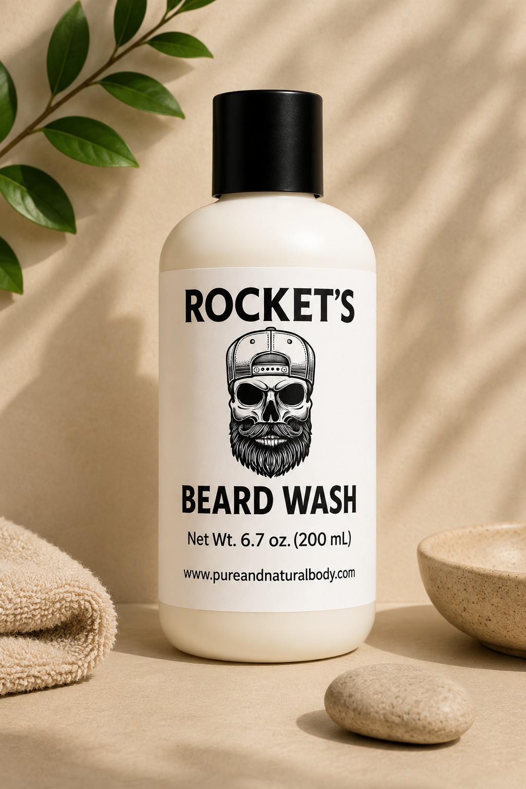 Rockets Beard Wash – Beard Wash for Sensitive Skin 1 beard wash for sensitive skin in bottle by Pure & Natural Body Essentials