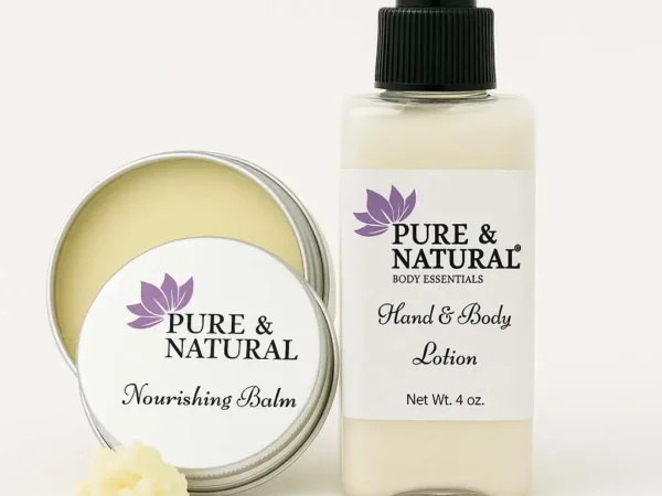 Hand and Foot Care Duo with hydrating hand lotion and rich balm for dry, cracked skin