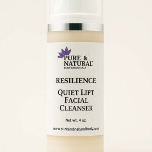 Bottle of Resilience Quiet Lift Gentle Facial Cleanser with aloe and green tea