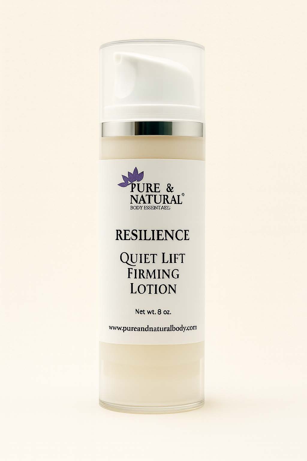 Bottle of Resilience Quiet Lift Firming Daily Lotion with squalane and rosehip