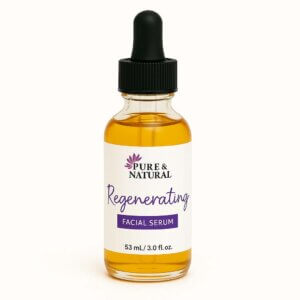 Bottle of Regenerating Facial Serum with calendula, jojoba, and evening primrose oils