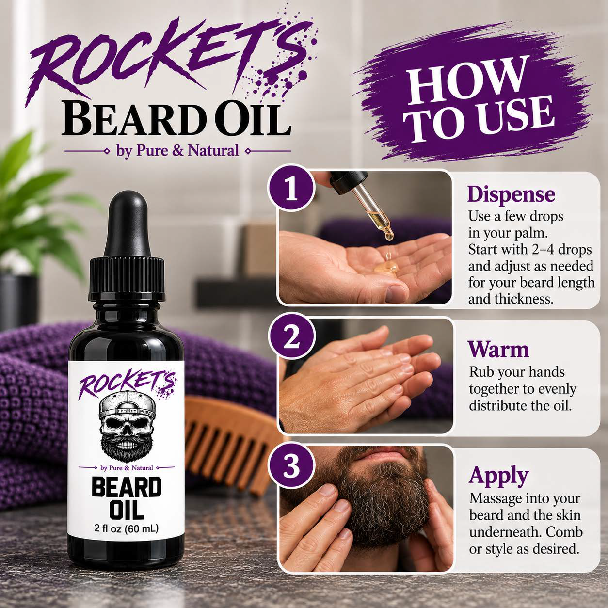 Rockets Beard Oil – Beard Oil for Sensitive Skin - Image 3