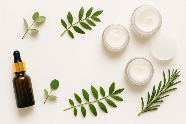 Pure & Natural Body Essentials Clean Beauty Blog photo with plant-based skincare items”