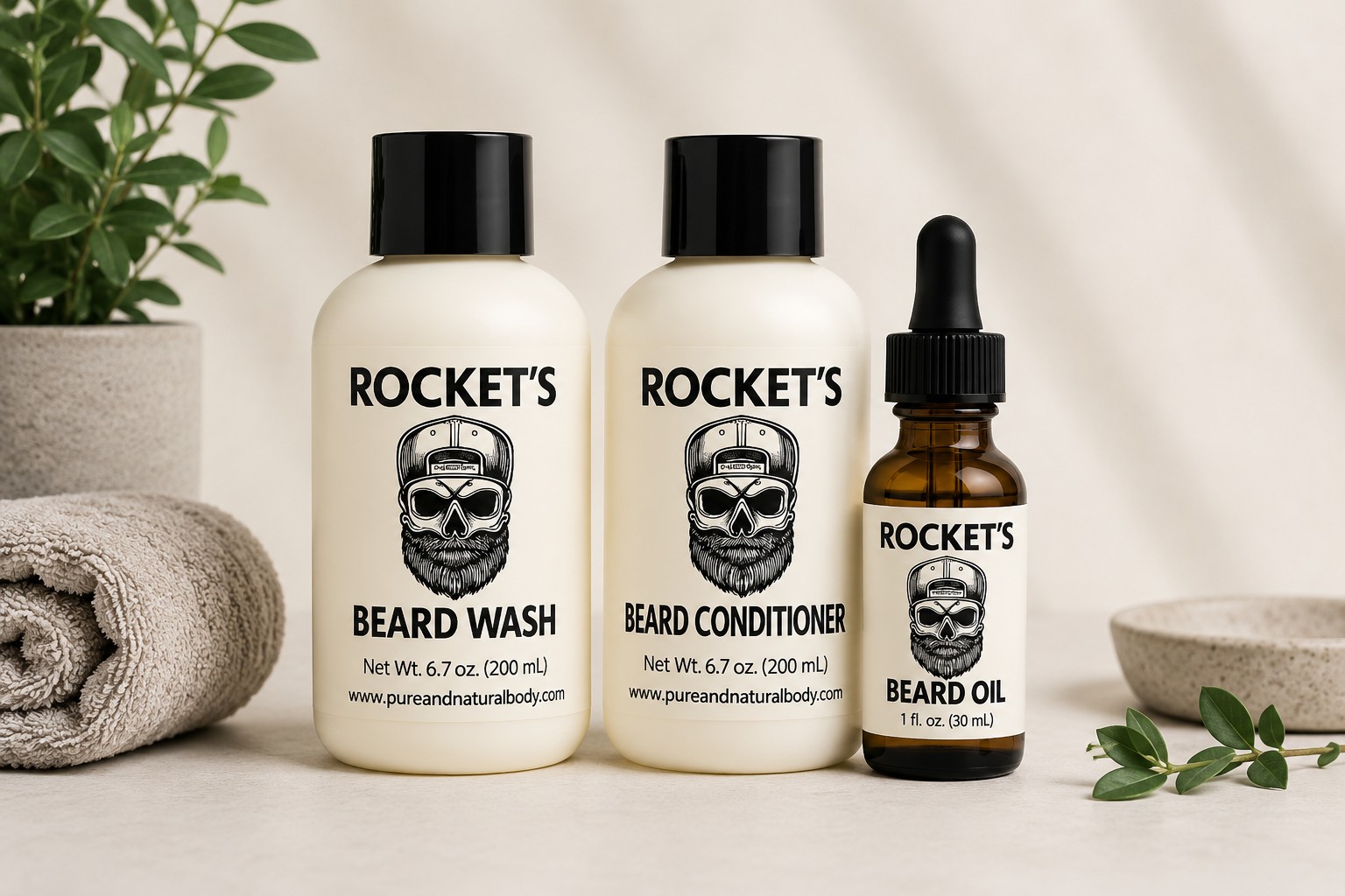 Hydration Beard Care Set – Natural Beard Shampoo, Conditioner & Beard Oil 1 Hydration Beard Care Set with shampoo, conditioner, and beard oil
