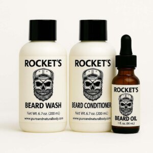 Hydration Beard Care Set with shampoo, conditioner, and beard oil