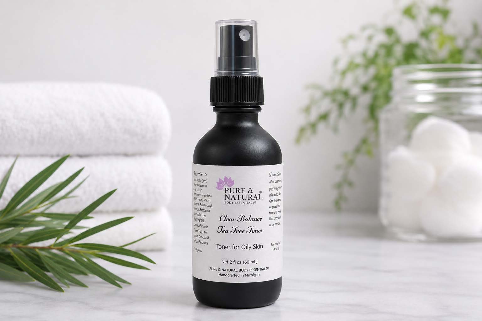 Clear Balance Tea Tree Toner – Toner for Oily Skin 1 toner for oily skin with tea tree by Pure & Natural Body Essentials