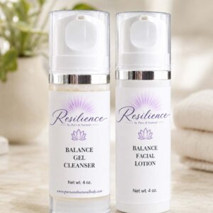 Gentle skincare routine for sensitive skin featuring the Resilience Balance Duo cleanser and facial lotion