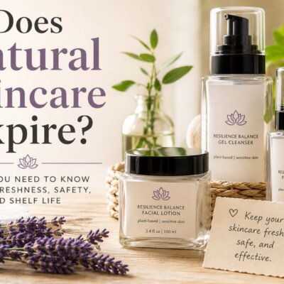 Does natural skincare expire. Plant-based skincare products showing how proper storage helps maintain freshness and shelf life.