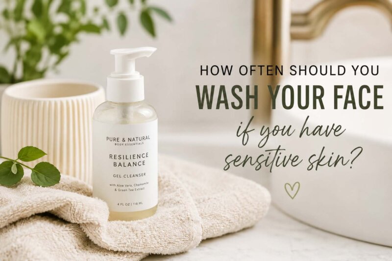 Clean Beauty Blog 4 How often should you wash your face if you have sensitive skin featuring the Resilience Balance Gel Cleanser by Pure & Natural Body Essentials.